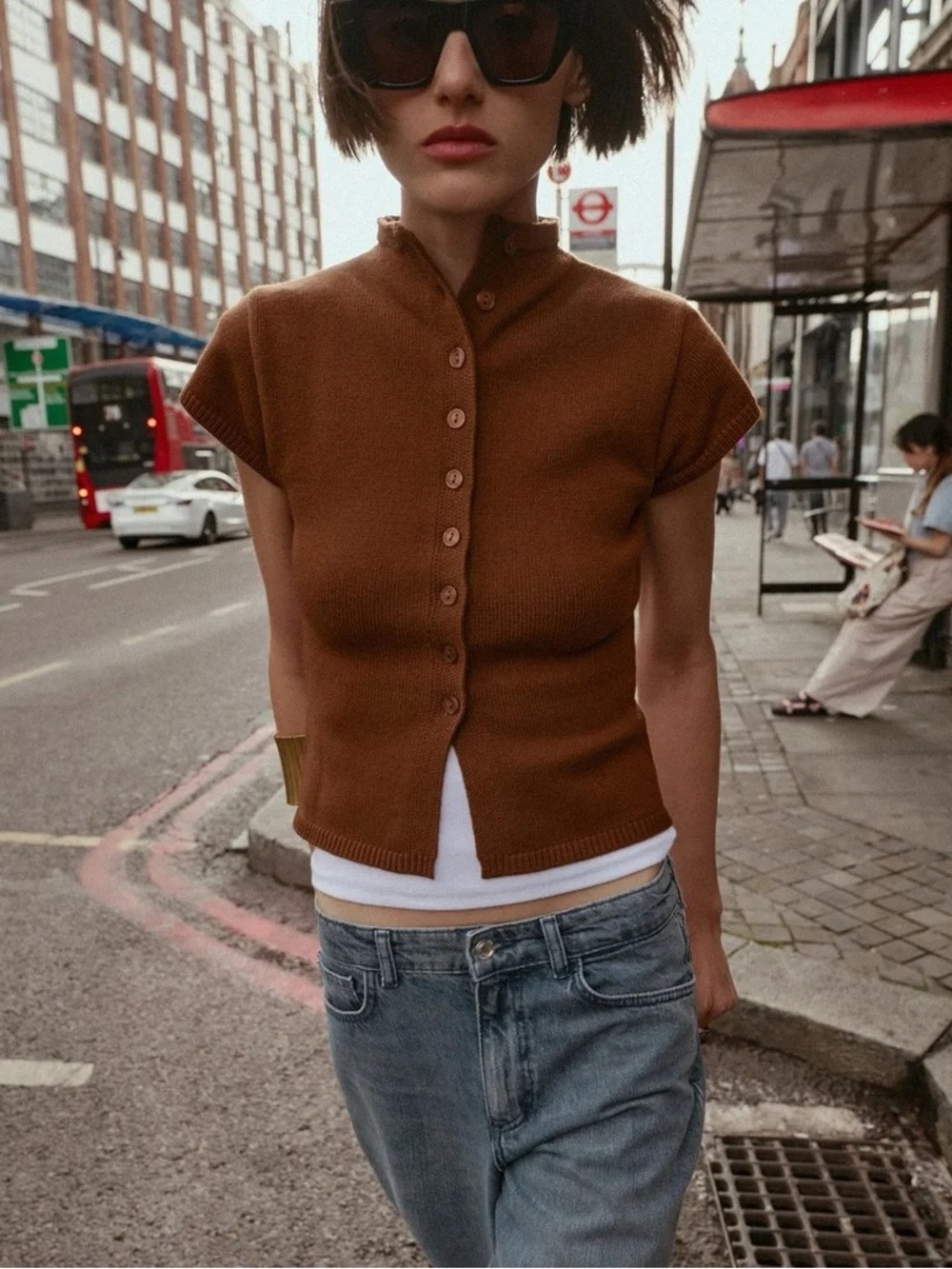 Buttoned Knit Top - brand new minus tags